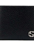 Gucci Interlocking GG Silver Black Leather Bifold Wallet available at Queen Bee of Beverly Hills