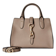 Gucci Jackie Small Calfskin Leather Tote Handbag Satchel Taupe sold at Queen Bee of Beverly Hills