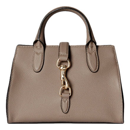 Gucci Jackie Small Calfskin Leather Tote Handbag Satchel Taupe sold at Queen Bee of Beverly Hills