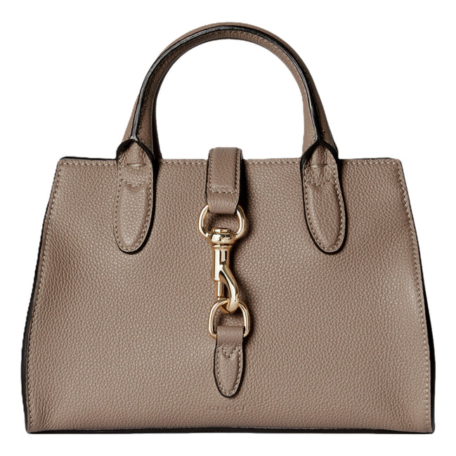 Gucci Jackie Small Calfskin Leather Tote Handbag Satchel Taupe sold at Queen Bee of Beverly Hills