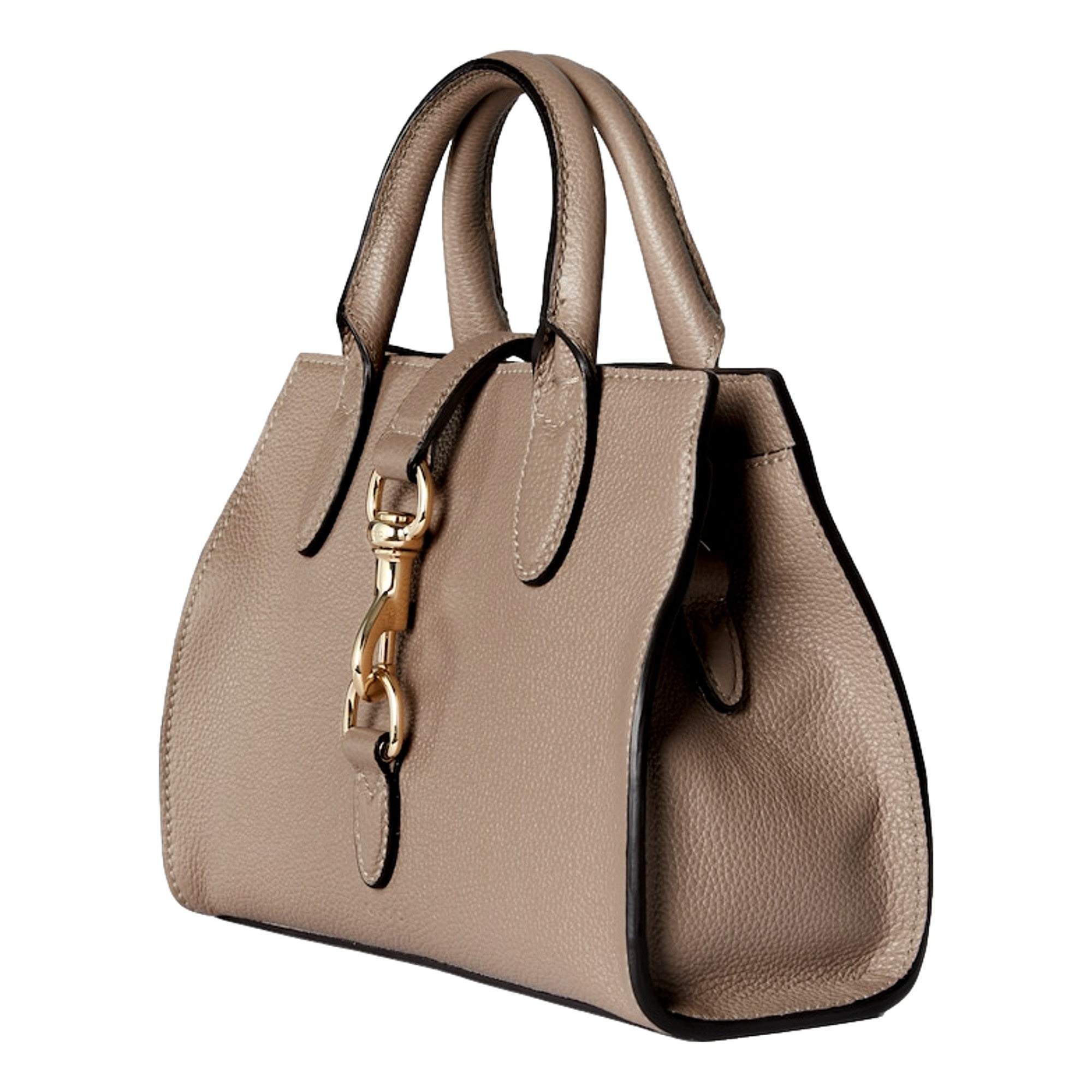 Gucci Jackie Small Calfskin Leather Tote Handbag Satchel Taupe sold at Queen Bee of Beverly Hills