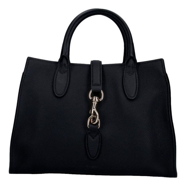 Gucci Jackie Medium Black Grained Leather Tote Bag - Available at Queen Bee of Beverly Hills. 