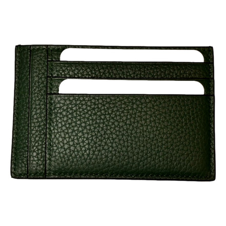 Gucci Jumbo GG Green Leather Card Holder Wallet Embossed Logo