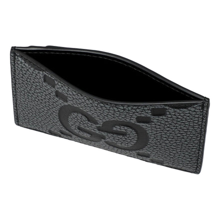 Gucci Jumbo GG Gray Leather Card Holder Wallet Embossed Logo - available at Queen Bee of Beverly Hills. 