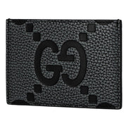 Gucci Jumbo GG Gray Leather Card Holder Wallet Embossed Logo - available at Queen Bee of Beverly Hills. 