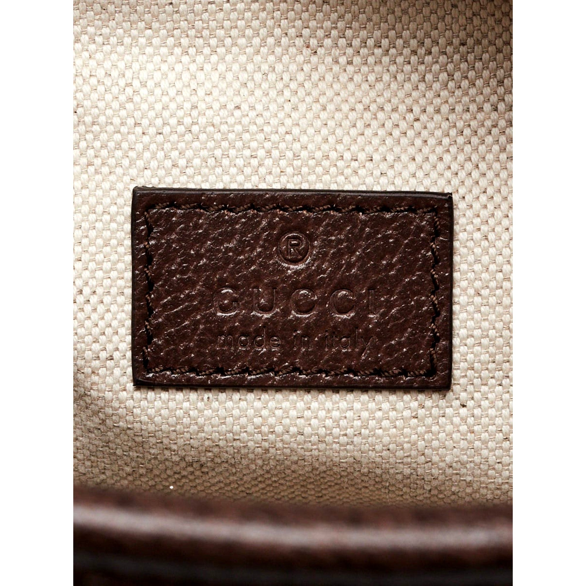 Gucci Jumbo GG Canvas Leather Webstripe Camera Brown Crossbody Bag
