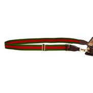Gucci Jumbo GG Canvas Leather Webstripe Camera Brown Crossbody Bag