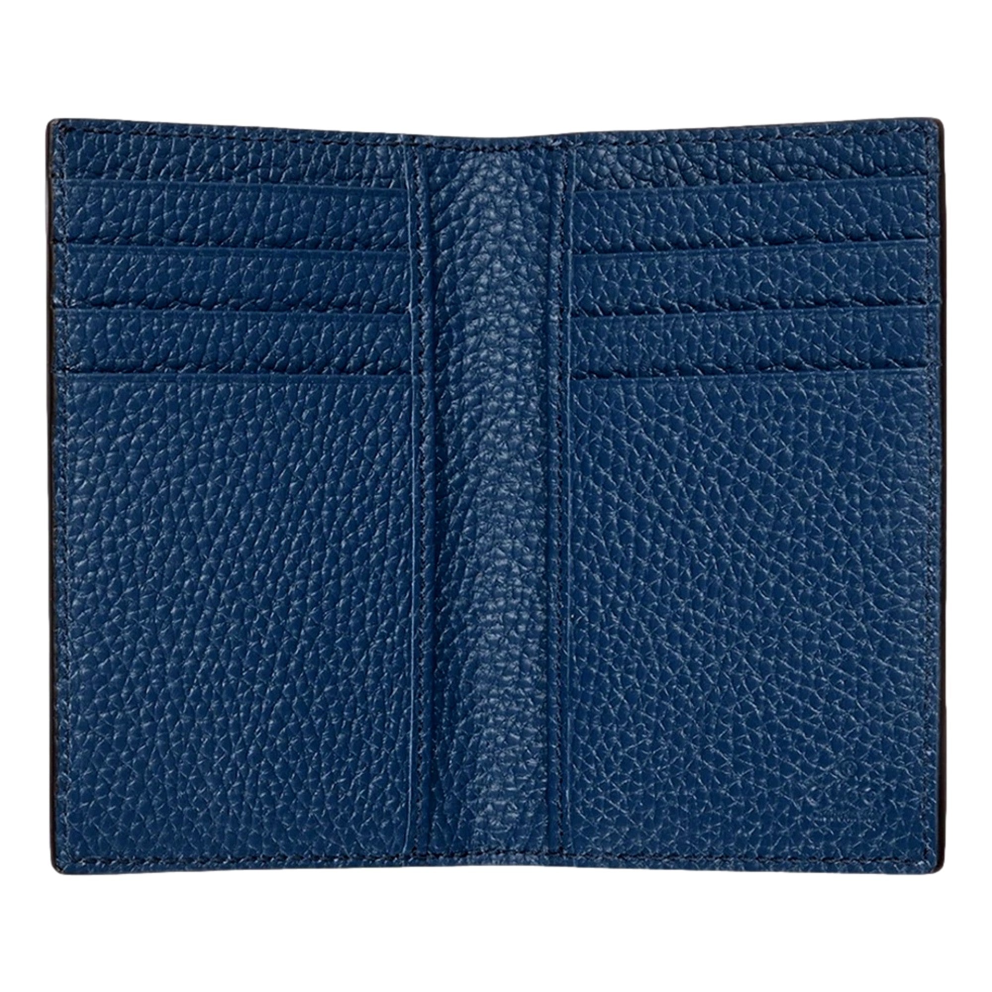 Gucci Jumbo GG Embossed Leather Blue Vertical Card Holder Wallet