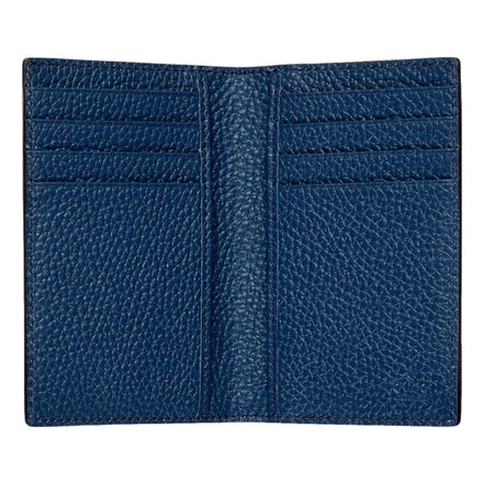 Gucci Jumbo GG Embossed Leather Blue Vertical Card Holder Wallet