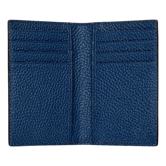 Gucci Jumbo GG Embossed Leather Blue Vertical Card Holder Wallet