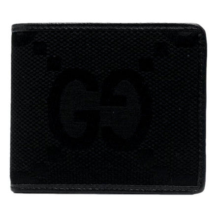Gucci Jumbo GG Canvas Leather Black Bifold Wallet available at Queen Bee of Beverly Hills