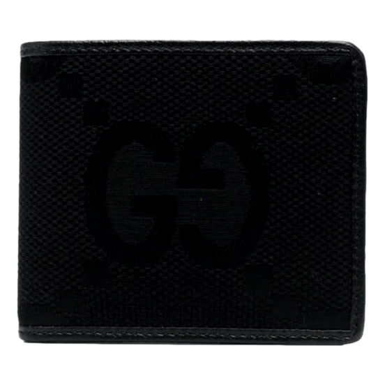 Gucci Jumbo GG Canvas Leather Black Bifold Wallet available at Queen Bee of Beverly Hills