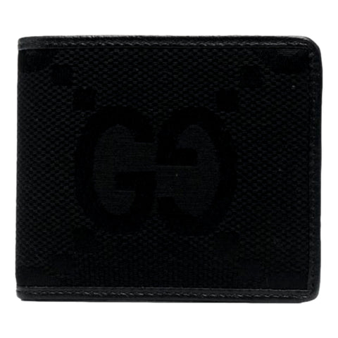 Gucci Jumbo GG Canvas Leather Black Bifold Wallet available at Queen Bee of Beverly Hills