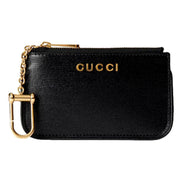 Gucci Leather Gold Script Key Case sold at Queen Bee of Beverly Hills