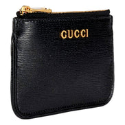 Gucci Leather Gold Script Key Case sold at Queen Bee of Beverly Hills