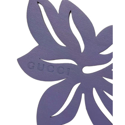 Gucci Leather Flower Keychain Charm Lilac Purple - available at Queen Bee of Beverly Hills. 