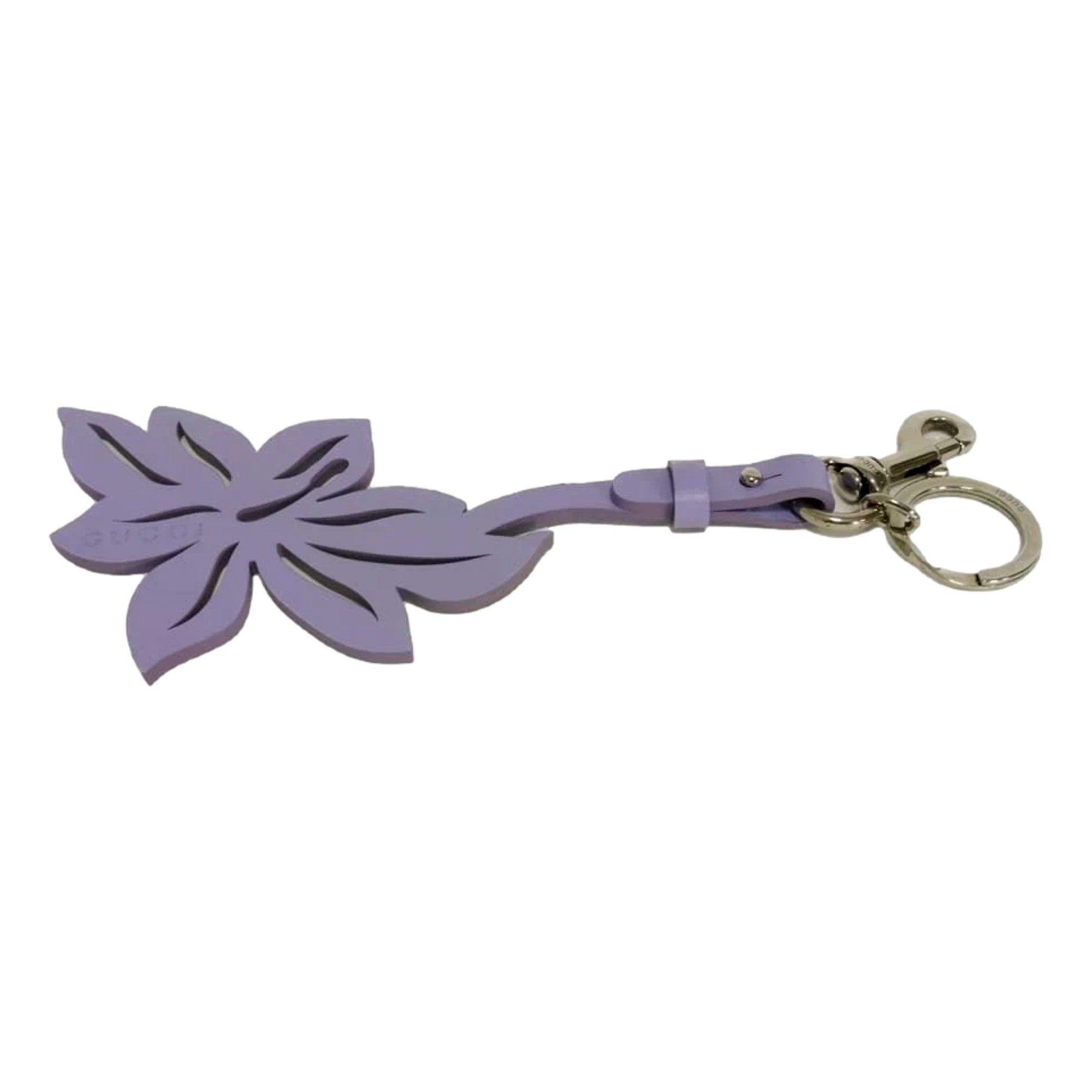 Gucci Leather Flower Keychain Charm Lilac Purple - available at Queen Bee of Beverly Hills. 