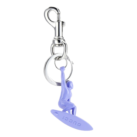 Gucci Engraved Surfer Keychain Charm Lilac Purple sold at Queen Bee of Beverly Hills