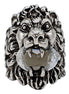 Gucci Lion Head Motif Silver Ring Crystal Size 10 available at Queen Bee of Beverly Hills
