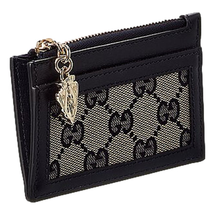 Gucci Luce GG Canvas Leather Blue Coin Purse Zip Wallet