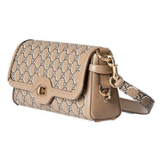 Gucci Luce Optical Printed GG Leather Beige Shoulder Bag available at Queen Bee of Beverly Hills