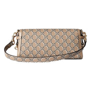 Gucci Luce Optical Printed GG Leather Beige Shoulder Bag available at Queen Bee of Beverly Hills