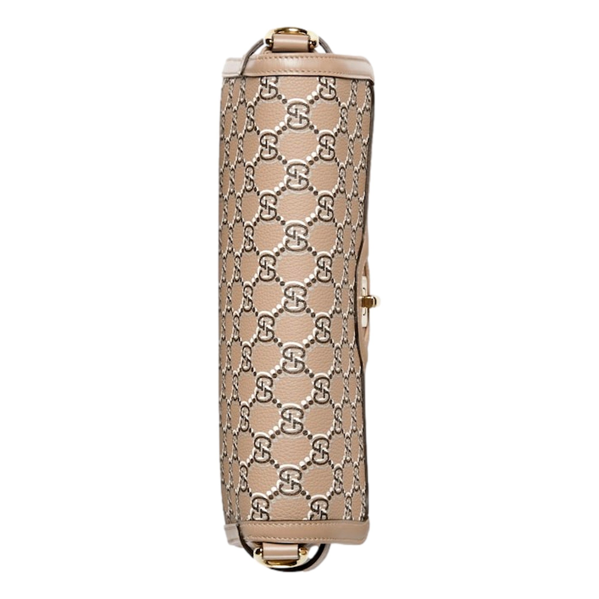 Gucci Luce Optical Printed GG Leather Beige Shoulder Bag available at Queen Bee of Beverly Hills