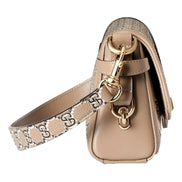 Gucci Luce Optical Printed GG Leather Beige Shoulder Bag available at Queen Bee of Beverly Hills