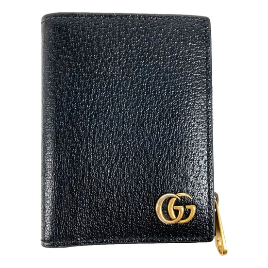 Gucci Marmont Black Leather Snap Bifold