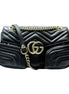 Gucci Marmont GG Black Multi Compartment Black Shoulder Bag