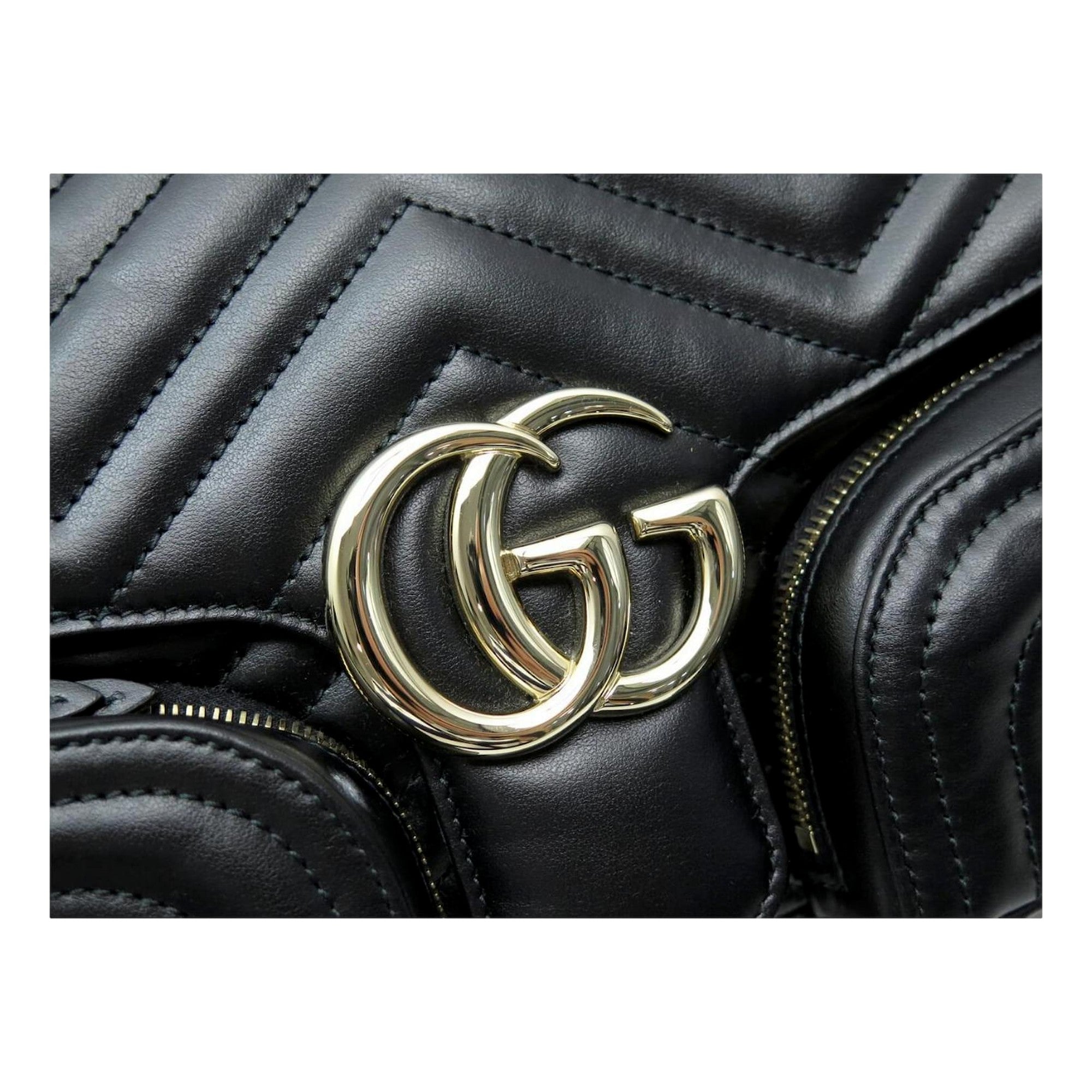 Gucci Marmont GG Black Multi Compartment Black Shoulder Bag
