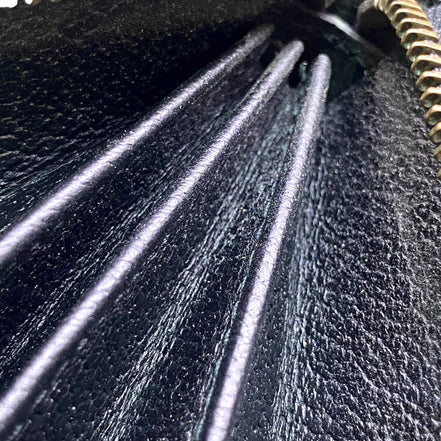 Gucci Marmont Black Leather Continental Zip Around Wallet available at Queen Bee of Beverly Hills