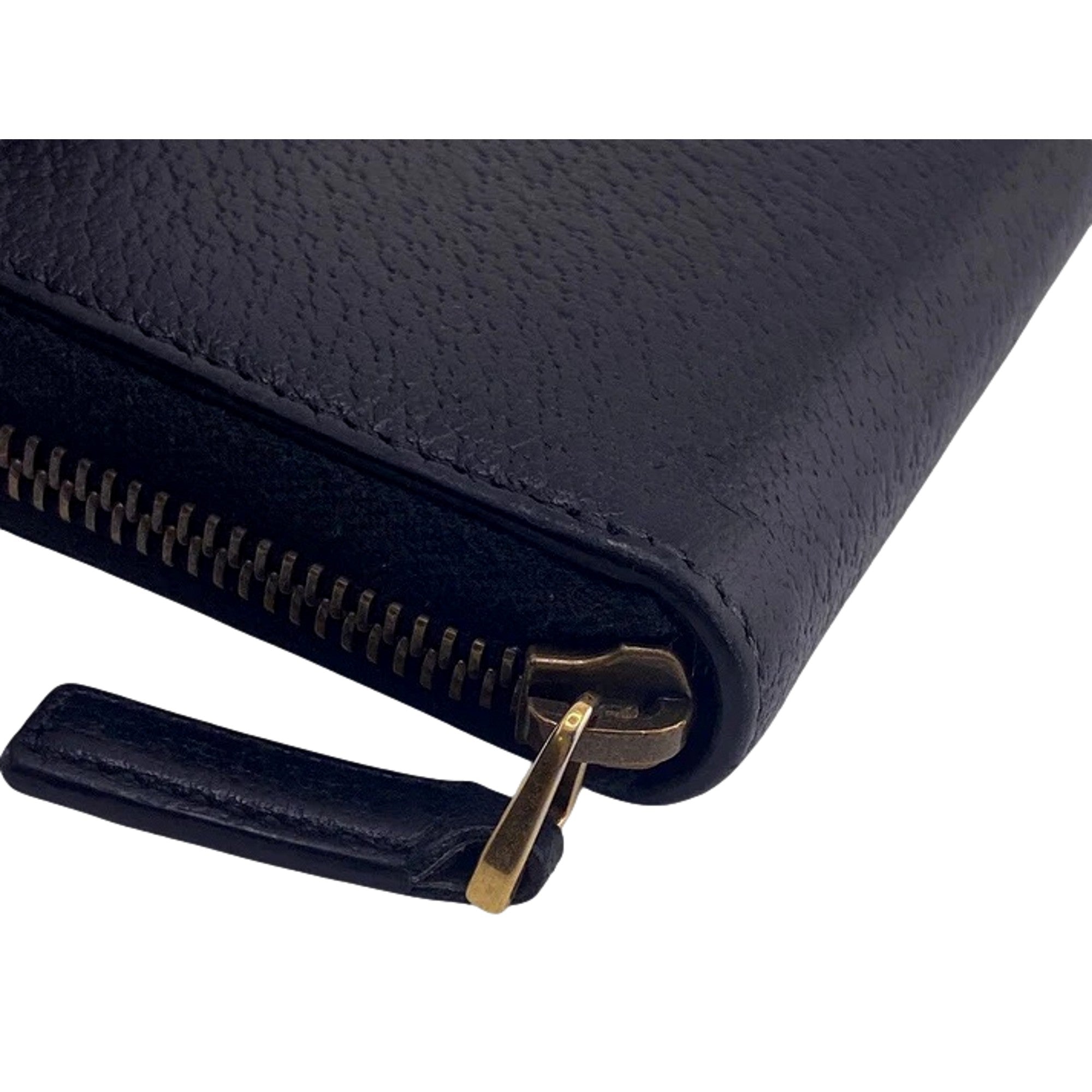 Gucci Marmont Black Leather Continental Zip Around Wallet available at Queen Bee of Beverly Hills