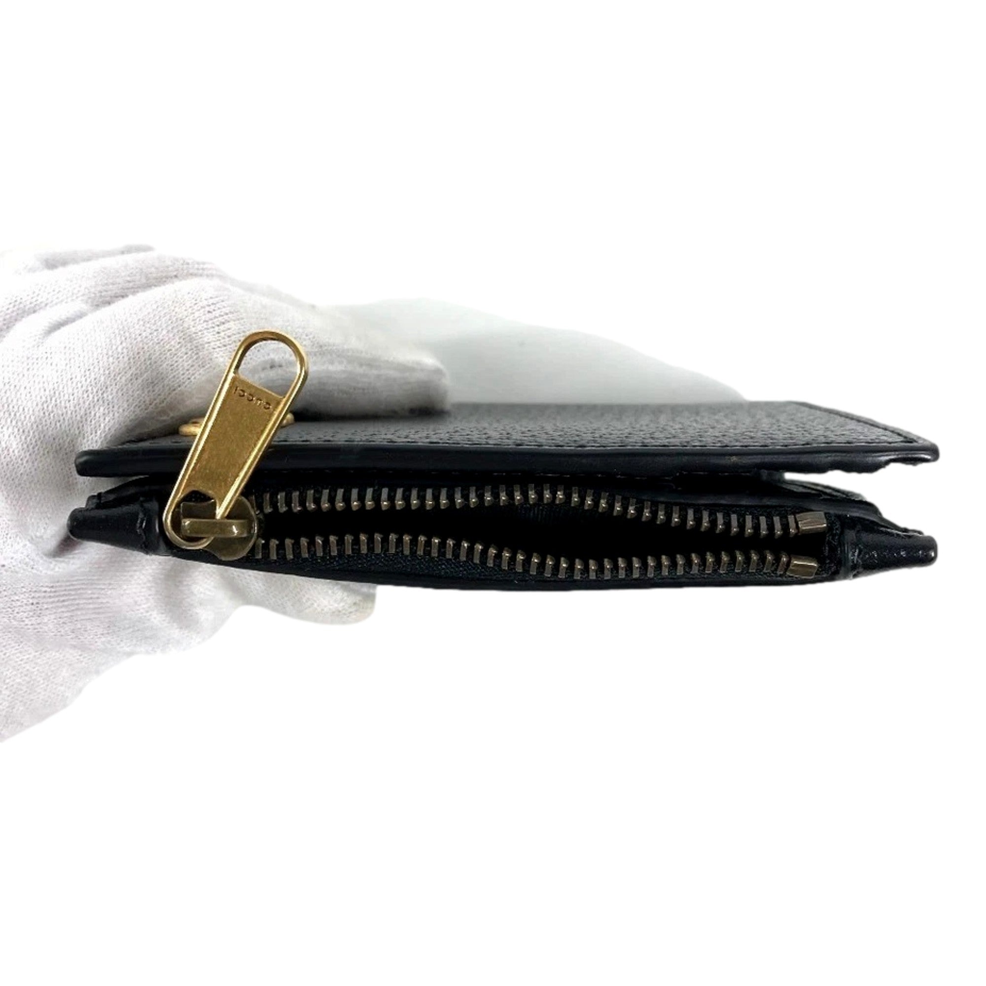 Gucci Marmont Black Leather Snap Bifold available at Queen Bee of Beverly Hills