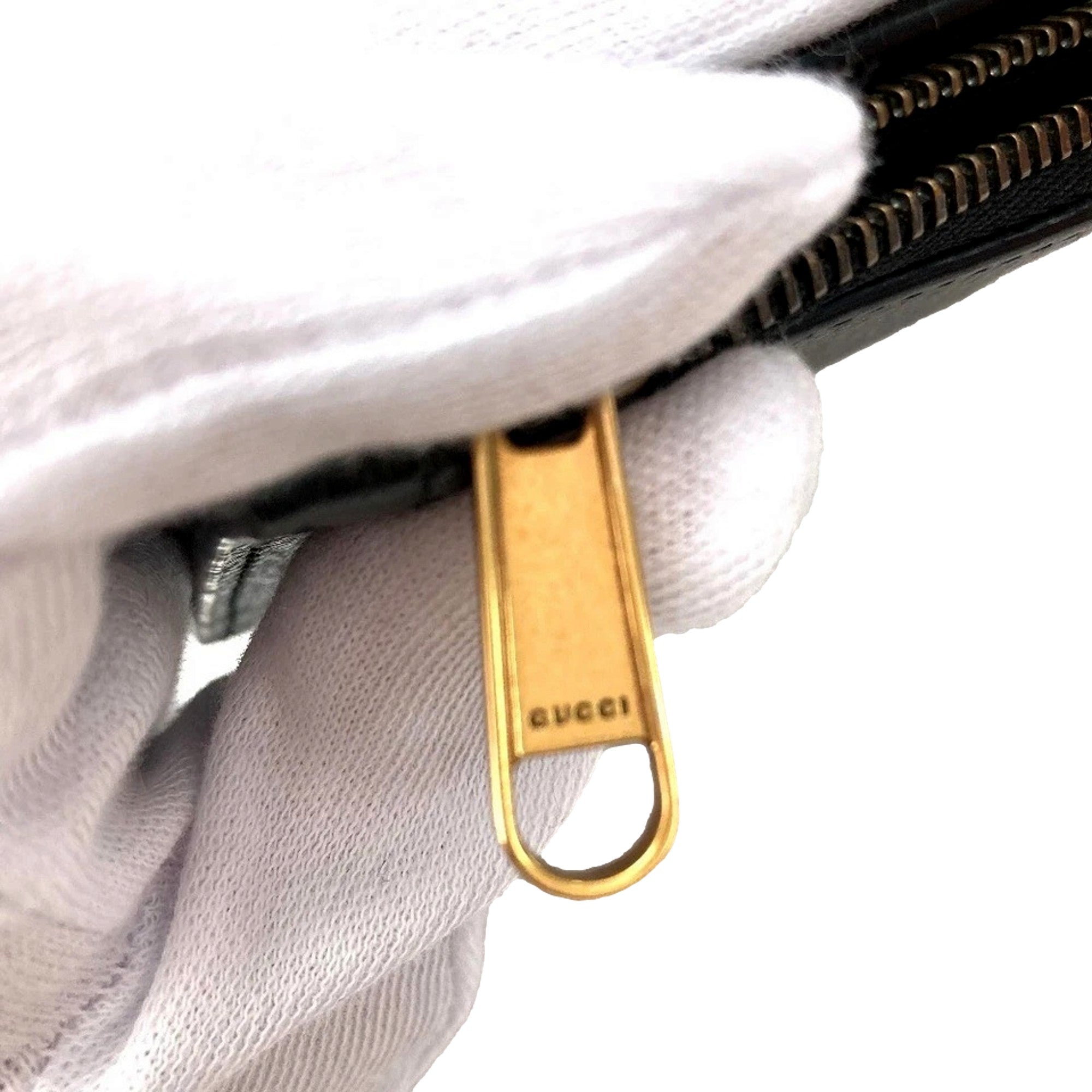 Gucci Marmont Black Leather Snap Bifold available at Queen Bee of Beverly Hills