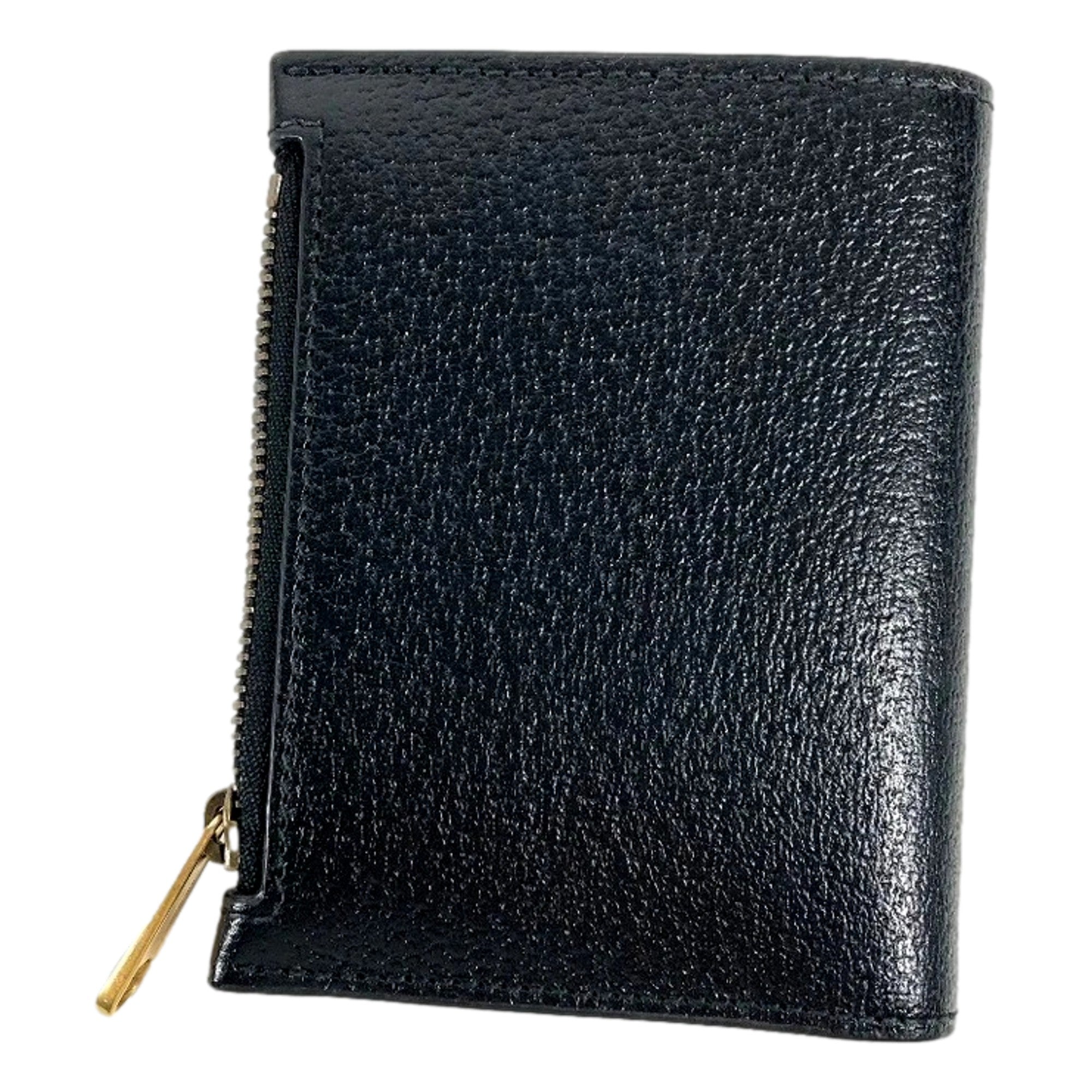Gucci Marmont Black Leather Snap Bifold available at Queen Bee of Beverly Hills
