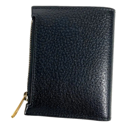 Gucci Marmont Black Leather Snap Bifold available at Queen Bee of Beverly Hills