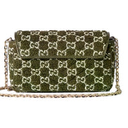 Gucci GG Marmont Olive Green Terry Chain Crossbody Bag -available at Queen Bee of Beverly Hills. 