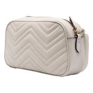 Gucci Marmont Dual Compartment GG Gray Leather Shoulder Bag
