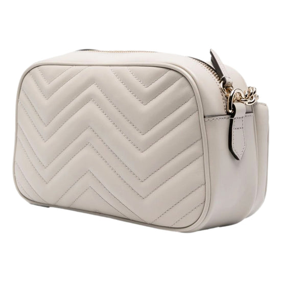 Gucci Marmont Dual Compartment GG Gray Leather Shoulder Bag