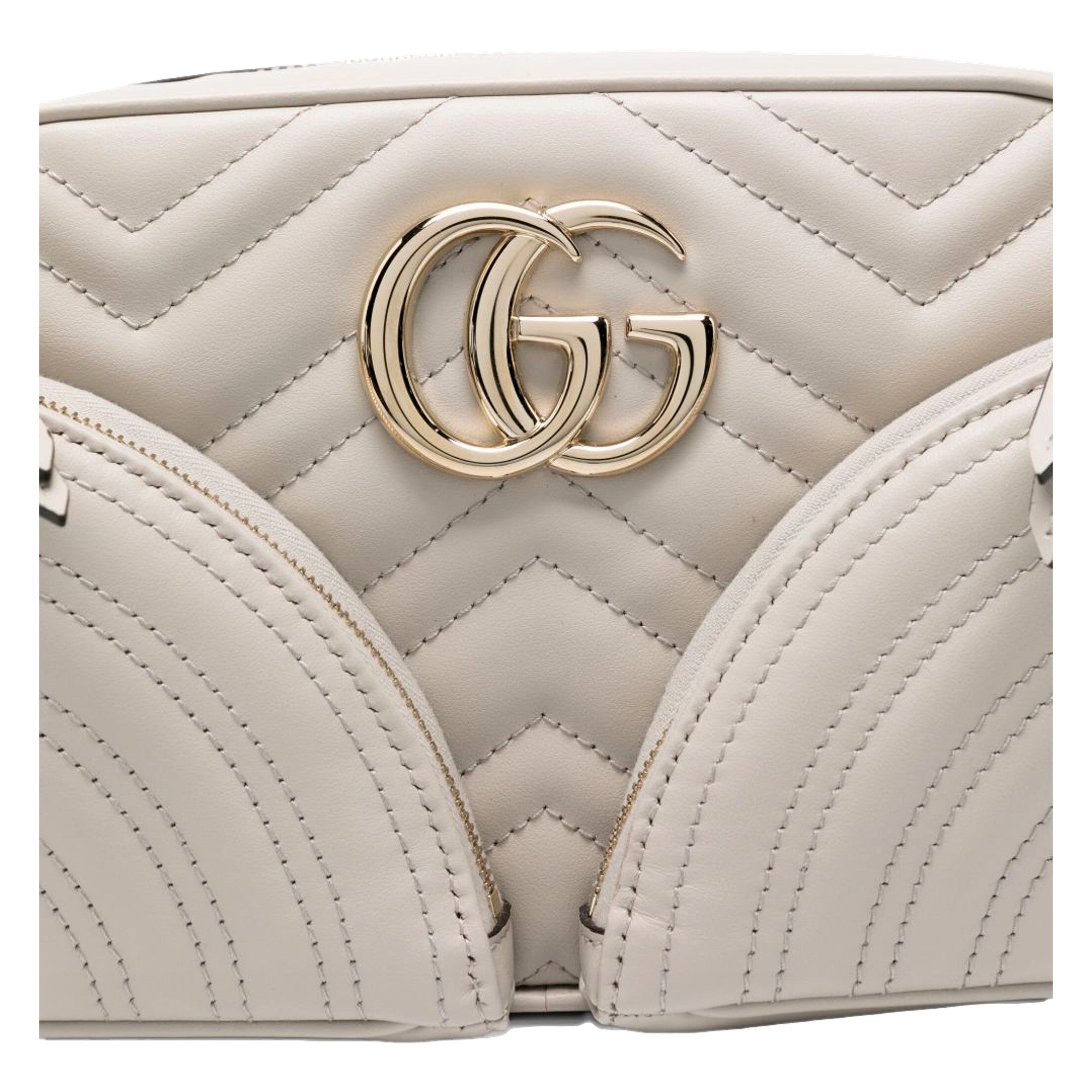 Gucci Marmont Dual Compartment GG Gray Leather Shoulder Bag
