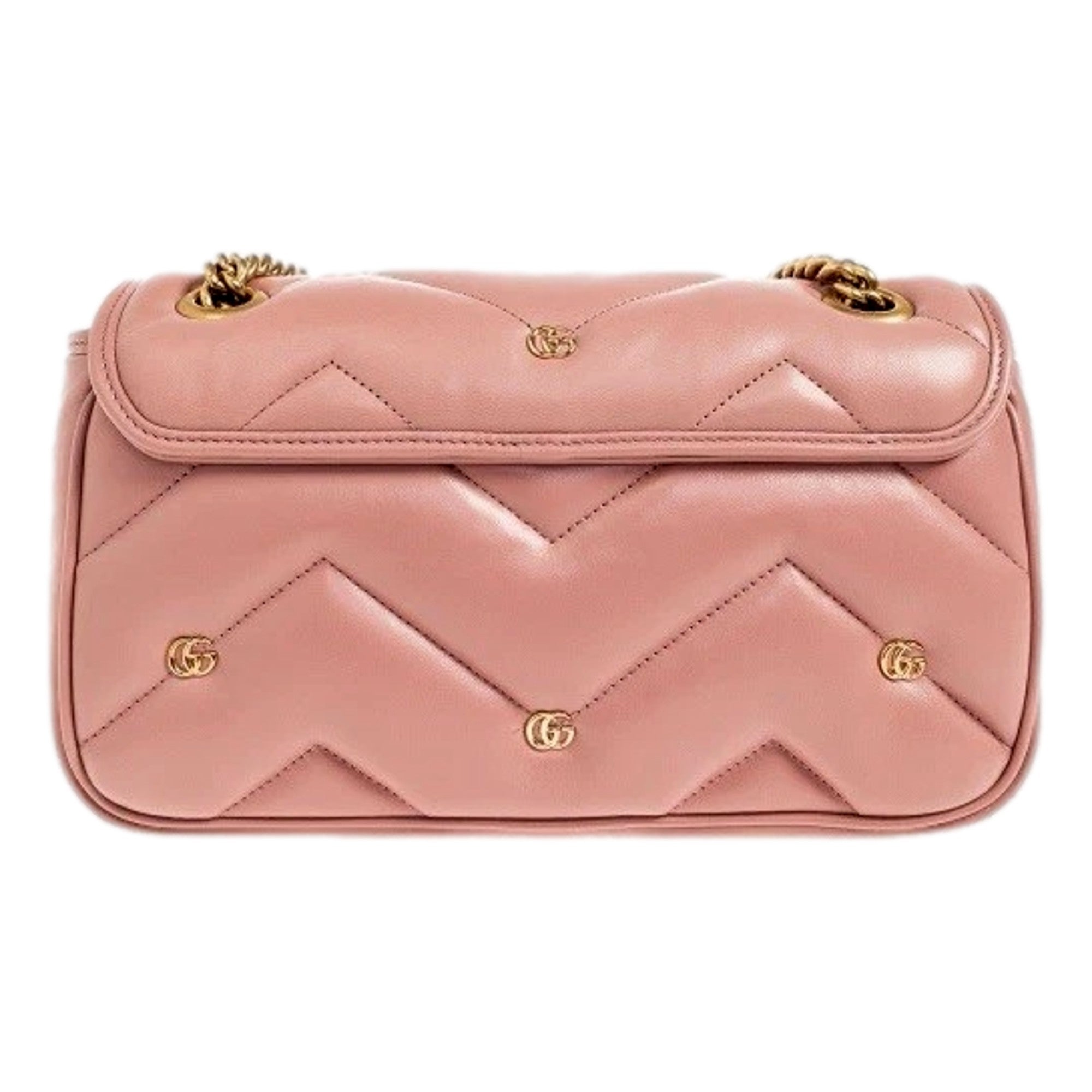Gucci Marmont GG Embellished Pink Quilted Shoulder Bag