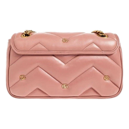 Gucci Marmont GG Embellished Pink Quilted Shoulder Bag