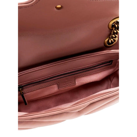 Gucci Marmont GG Embellished Pink Quilted Shoulder Bag
