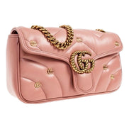 Gucci Marmont GG Embellished Pink Quilted Shoulder Bag