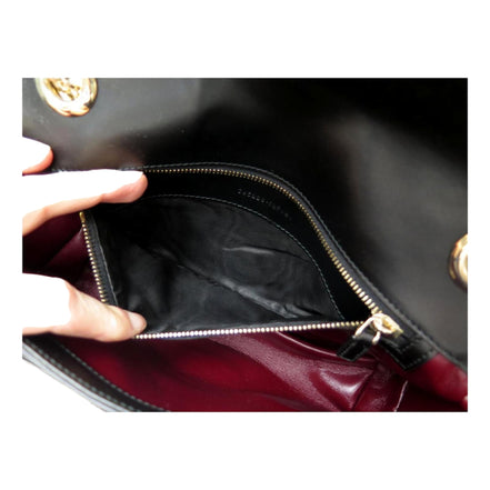 Gucci Marmont Dual Compartment GG Black Leather Shoulder Bag