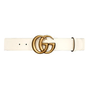 Gucci Marmont GG logo Ivory Leather Belt 90/85 available at Queen Bee of Beverly Hills