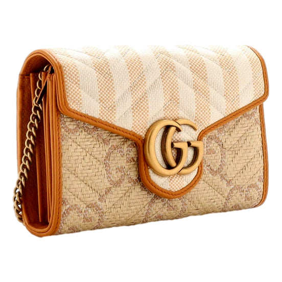 Gucci Marmont Raffia Wallet on Chain sold at Queen Bee of Beverly Hills