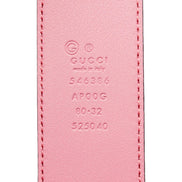 Gucci Marmont Interlocking GG Buckle Pink Leather Belt 80/32 available at Queen Bee of Beverly Hills