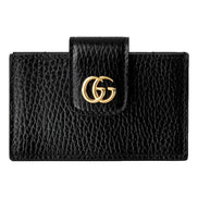 Gucci GG Marmont Leather Card Case Wallet with Gold Double G Snap Closure